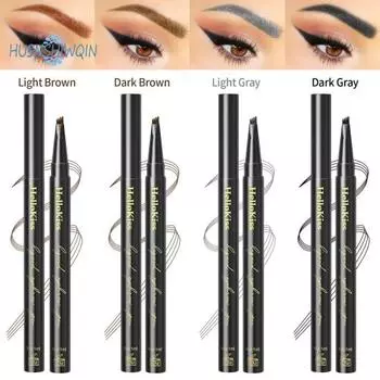 Карандаш для бровей, 1 мл, натуральный, долговечный, водонепроницаемый для макияжа глаз, не оставляющий пятен, 4-х зубчатый жидкий карандаш для бровей с микрогравировкой, поставка для девочек 1ML серый