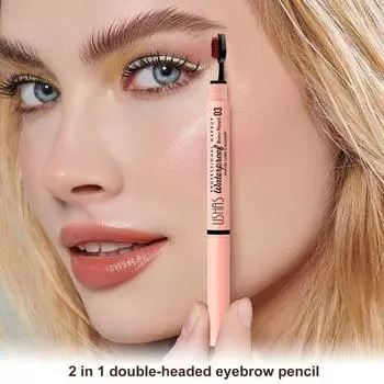 Карандаш для бровей 2 в 1 с двумя головками, водостойкий, естественный вид, легко удаляется, долговечный, заполняет форму, кисточка для макияжа бровей в комплекте B