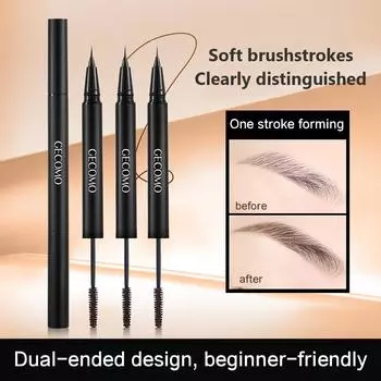 Карандаш для бровей GECOMO Double-effect Three-dimensional Eyebrow Pencil Double-Head Eyebrow Dye Natural Color Very Fine Smooth Non-Cleaking Eyeliner