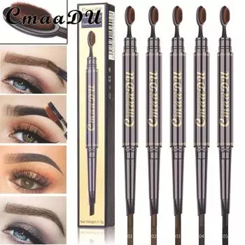 Карандаш для бровей на кончике зубной щетки CmaaDu не размазывается и не выцветает. 01