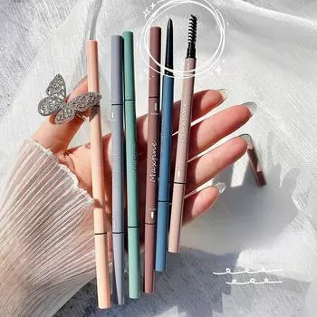 Карандаш для бровей. Очень тонкий, круглый, водонепроницаемый и устойчивый к поту, стойкий, не обесцвечивает, двуглавый, для начинающих, для настоящих студентов.