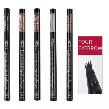 Карандаш для бровей с четырьмя головками и чрезвычайно тонкими и микрорезными линиями, водостойкий жидкий карандаш для бровей 2 мл One Size
