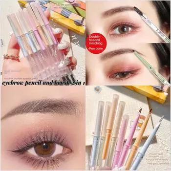 Карандаш для бровей с двойной головкой и кистью для бровей, натуральный трехмерный цвет, водостойкий, не размазывающийся карандаш для бровей, стойкий макияж