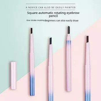 Карандаш для бровей с градиентным цветом для начинающих: Не выцветает, не размазывается, двухсторонняя насадка для прямых бровей null темно-коричневого