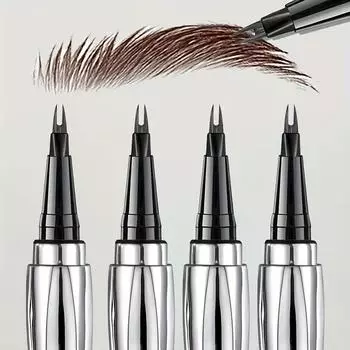 Карандаш для бровей с очень тонким кончиком — водостойкий, устойчивый к поту, долго сохраняющий естественный вид, двухзубчатый для начинающих, тонкая точная ручка для бровей 03