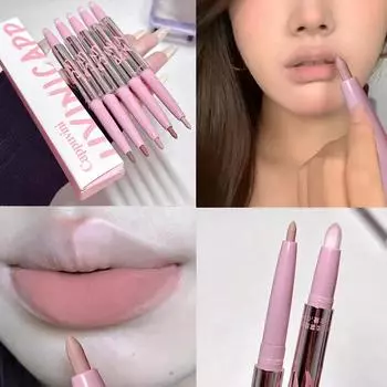 Карандаш для губ Nude с кисточкой для губ Cappuvini Korean Style Lip Makeup Long Last Velvet Matte Lipstick