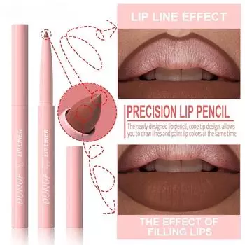 Карандаш для губ Nude Tapered Lip Liner Pencil Matte Creamy Plumping Lip Stain Waterproof Natural Nude Brown Slim Lip Liner Make Up Long-Stick