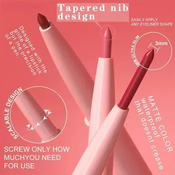 Карандаш для губ Nude Tapered Lip Liner Pencil Matte Creamy Plumping Lip Stain Waterproof Natural Nude Brown Slim Lip Liner Make Up Long-Stick
