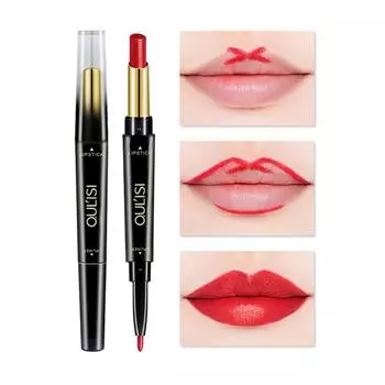 Карандаш для губ с двумя головками, 1 шт., красный