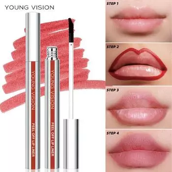 Карандаш для губ Tear-Off Peel-Off Lip Liner Матовый карандаш для губ с липучкой, не размазывается, карандаш для макияжа 3 цвета 8122-01