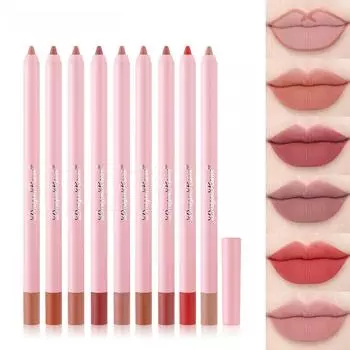 Карандаш для губ Водостойкая матовая матовая бобовая паста Color Hook Line Lip Lipstick Pen Пена-карандаш Не выцветает Карандаш для губ 01