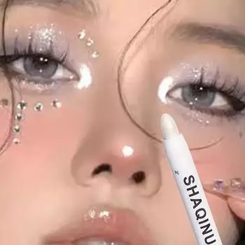 Карандаш для макияжа лица, многофункциональный осветляющий карандаш для лица, осветляющий карандаш для глаз с мелкими мерцающими блестками 02#Matte