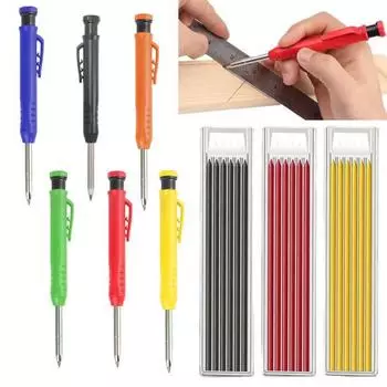 Карандаш для плотника, регулируемый, экономичный, с точилкой, для точной маркировки, набор механических карандашей для плотника, товары для дома разноцветный