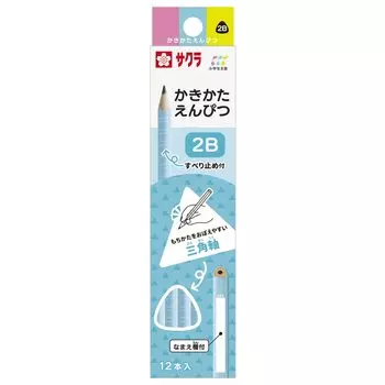Карандаш для рисования Sakura Crepas, канцелярские принадлежности для начальной школы, 2B, треугольный, G, синий, 12 шт., 2B#36
