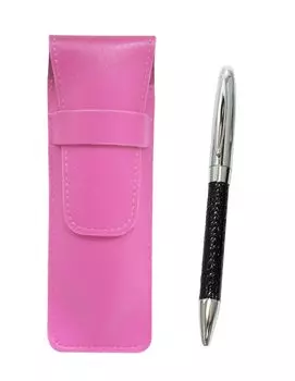 Карандаш из розовой зернистой кожи, обернутый в натуральную кожу, вращающаяся шариковая ручка, директор, черный футляр, набор, SASP-PD03-B