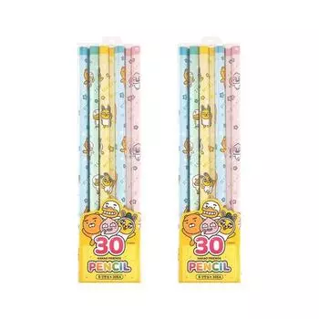 Карандаш Kakao Friends Ryan 10p + Apeach 10p + простой 5p + тюбик 5p, набор, разные цвета, 2 набора, Koreas best символов