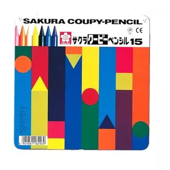 Карандаш Sakura Crepasque, банка 15 цветов