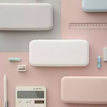 Карандаш Macaron для футляра, многофункциональный канцелярский матовый полипропиленовый пластиковый ящик для хранения карандашей, косметическое хранение для футляра синий