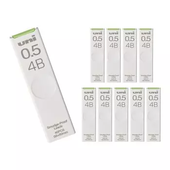 Карандаш механический Mitsubishi Pencil грифель uni 0.5 4B 10 шт Hako ULS05404B