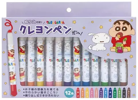 Карандаш-мелок Eye Planning Crayon с раскраской, фиолетовый, Ш230 x В170 x Г20 мм K1875A Shin-chan [футляр] Прибл.