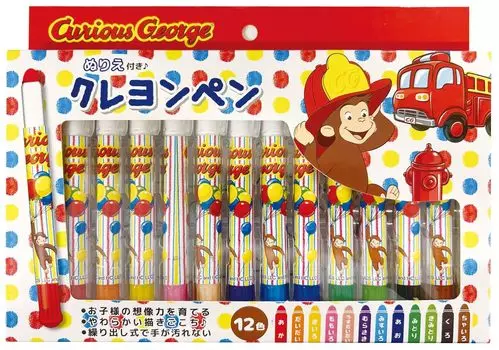 Карандаш-мелок Eye Planning Curious George с раскраской «Пожарная машина» Ш230 x В170 x Г20 мм K1876B [Футляр] Прибл.