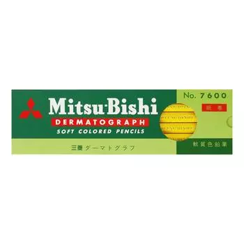 Карандаш Mitsubishi цветной масляный Dermatograph желтый 1 дюжина 1 см x 17 см №7600 K7600.2