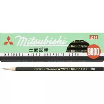 Карандаш Mitsubishi Pencil 9800 2H 1 дюжина K98002H
