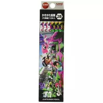 Карандаш Mitsubishi Pencil Splatoon 2 STS2 2B 1 дюжина бумажная коробка K56242B
