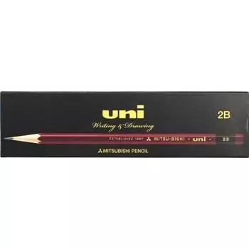 Карандаш Mitsubishi Pencil Uni-K 2B 1 дюжина бумажная коробка UK2B