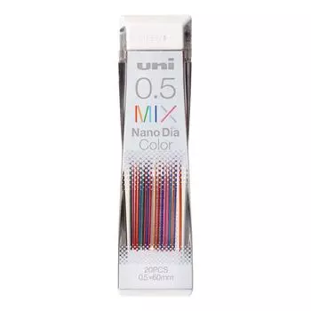 Карандаш Mitsubishi стираемый цветной грифель Nano Diamond Color Mix 10 шт. U05202NDCMIX 0,5