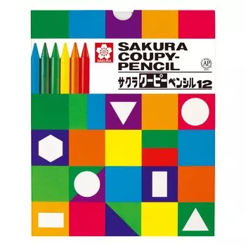 Карандаш Sakura Crepas Coupy 12 цветов в бумажной коробке FY12K