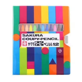 Карандаш Sakura Crepas Coupy Pencil 12 цветов в мягком футляре FY12-R1