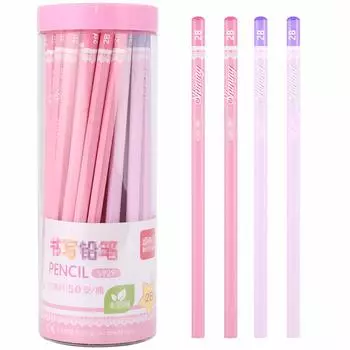 Карандаш шестигранный стержень 2B HB карандаш натуральный материал дерево набор из 50 симпатичных канцелярских принадлежностей для учеников начальной школы подготовка к поступлению и школа