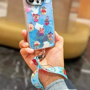 Карандаш Шин-Чан мультфильм аниме телефон ремешок карта периферийный унисекс анти-потеря шнурок мобильный телефон чехол ремешок на запястье