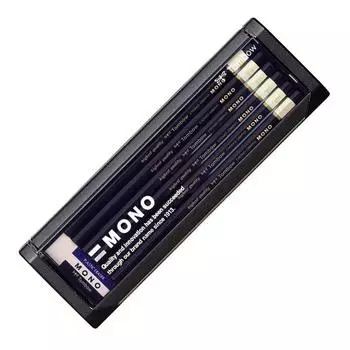 Карандаш Tombow Pencil высокого качества 2B MONO Стандартный карандаш с ультратонкими частицами с ластиком MONO 1 дюжина (Высокий уровень ядра) Черчение/Черчение MONO-2B