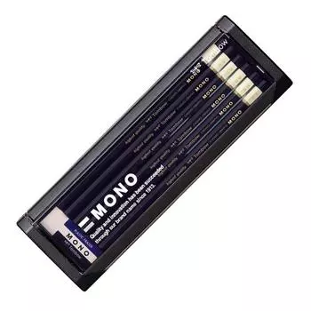 Карандаш Tombow высокого качества 5B MONO (Карандаш высокого стандарта с ультратонким стержнем) Ластик MONO в комплекте для черчения/рисования 1 дюжина MONO-6B