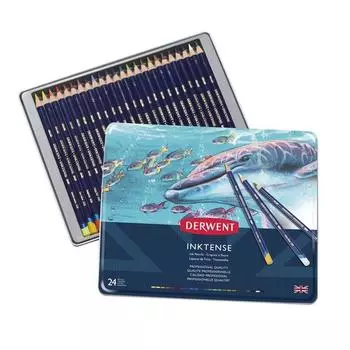 Карандаши DERWENT Inktense, 24 шт., разноцветные