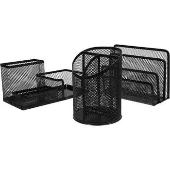 Карандашница Органайзер Ящик для хранения офисных настольных принадлежностей Держатели для школьных принадлежностей 20X10.5CM чёрный