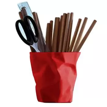 Карандашница пластиковая ручка контейнер гофрированный многофункциональный стол декор в форме чашки домашний офис канцелярские принадлежности чёрный