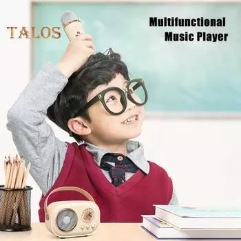 Караоке-колонка, многофункциональный музыкальный плеер с беспроводными микрофонами, перезаряжаемый портативный динамик с поддержкой Bluetooth зелёный