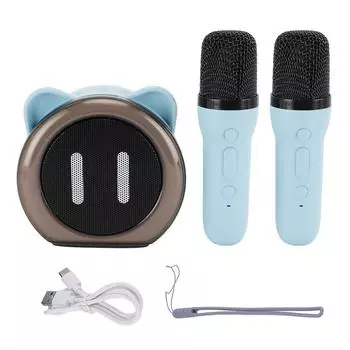 Караоке-машина Беспроводная Bluetooth-светодиодная цветная подсветка Стереозвук Качество Смешные меняющиеся звуки Por