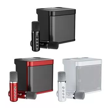 Караоке-машина с 2 беспроводными микрофонами Домашнее караоке 10 Вт для взрослых/детей золотой