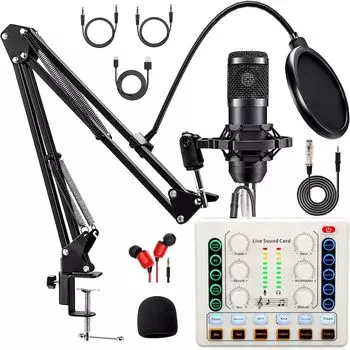 Караоке микрофонный набор для домашнего диджейского микшера M8 Live Audio Interface звуковая карта PS4 PS5 мужской голос женский голос конденсаторный микрофон подходит для TikTok
