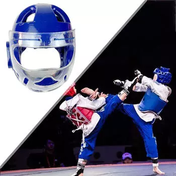 Каратэ головной убор защита головы легкий полный охват бокс с защитой лица для White S
