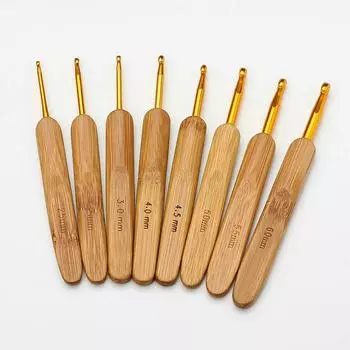 Карбонизированная игла с головкой, круглая игла, ручное вязание, бамбуковая ручка, бамбуковая игла для вязания крючком, шерстяной инструмент, свитер, крючок, сделай сам 0.5mm серебряный