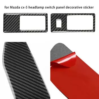 Карбоновый переключатель фар автомобиля противотуманные фары кнопка наклейка рамка отделка крышка для Mazda CX-5 2017 2018 автомобильные аксессуары для стайлинга