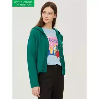 Кардиган Benetton Denim с капюшоном и карманом Bakca2441 GN/OS