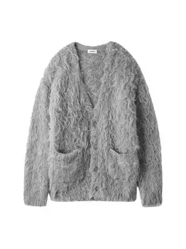 Кардиган Curly Shaggy Knit MWND245005 GRY [Miesloe] женский серый