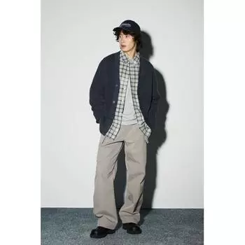 Кардиган HM Cotton свободного кроя, темно-синий S