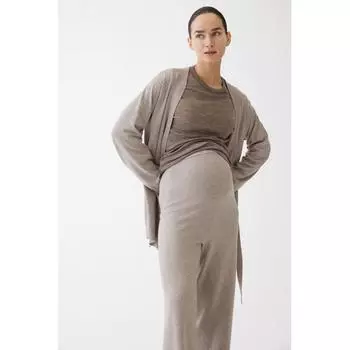 Кардиган HM MAMA с запахом бежевый меланж